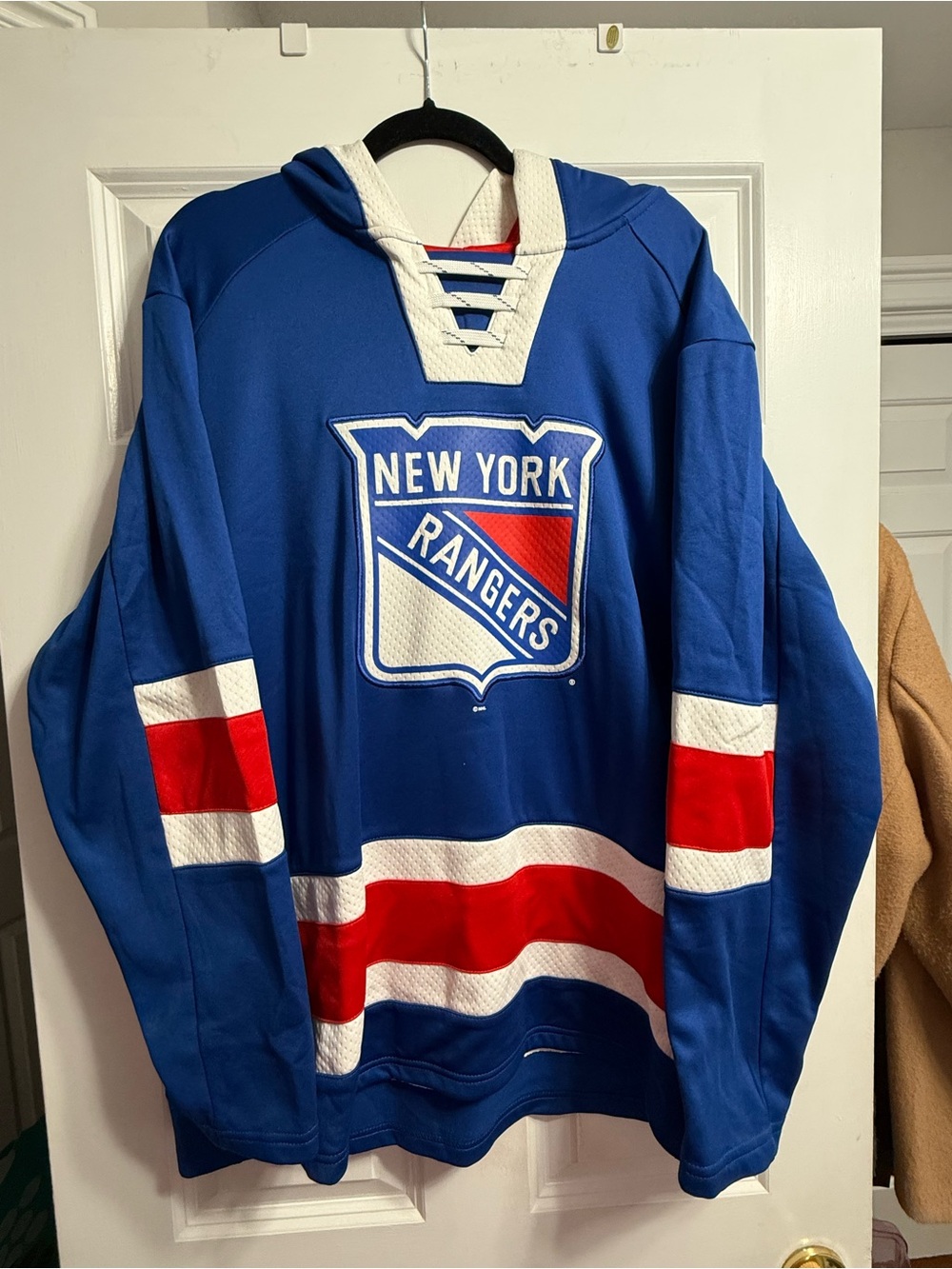 Fanatics New York Rangers Royal Blue & Red Hockey Pullover Hoodie